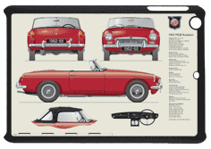 MGB Roadster (wire wheels) 1962-64 Small Tablet Covers